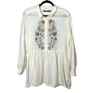 Blusa Campesina Gudrun Sjödén Bordada Lino Algodón Top Túnica Talla Grande - Imagen 1 de 8