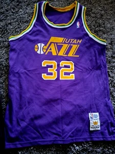UTAH JAZZ MALONE SIZE xl VINTAGE NBA JERSEY 90S PURPLE MacGregor Sand Knit - Picture 1 of 3