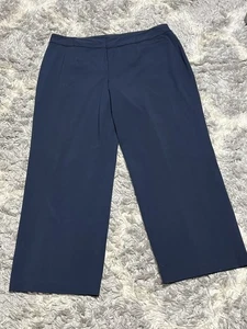 Cato Woman 22W Navy Dress Pants Flat Button/Zip Front Wide Comfort Waistband - Picture 1 of 5