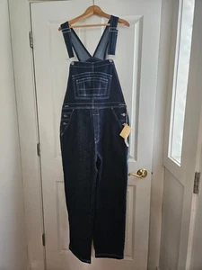 Mono con tirantes de mezclilla para mujer Hybrid & Company Plus 2X azul con rayas nuevo con etiquetas - Imagen 1 de 6