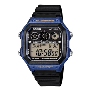 Casio Standard Digital Black Resin Band Mens Watch World Time AE1300WH-2A - Picture 1 of 4