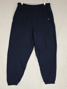 Vintage Nike Pants Men's XXL Navy Blue Fleece Sweatpants Joggers Made USA 90s - Picture 1 of 6