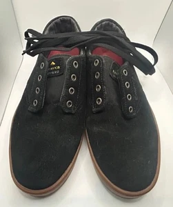 Emerica Romero Laced Black Suede Skate Shoes Gum Sole Men's Size 8 - Picture 1 of 11