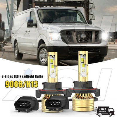 For Nissan NV2500 2012-2017 2X 6000K White LED Headlight High/Low Beam Bulbs kit - Imagem 1 de 4