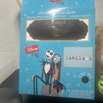 Cadena de luces de personajes de Pesadilla antes de Navidad "¿Qué es esto?" Música 8 NUEVO Foto 1 de 4
