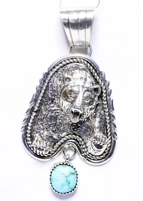 echt navajo Talisman Amulett BÄR Sterling Medizinmann Schamane Kraftamulett M2 - Bild 1 von 4