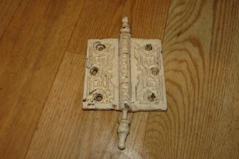 Antique Vintage Cast Iron 4" x 4" Decorative Ornate Hinge   #3188 Cover