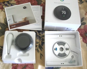 Google Nest Learning Thermostat 3rd Generation Model T3016US Black - Picture 1 of 7