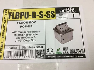 ORBIT FLBPU-D-S-SS Rectangular Pop Up Counter Top Floor box REGULAR RECEPTICAL - Picture 1 of 1