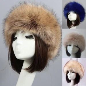 Womens Real Fox Fur Hat Russian Winter Warmer Ear Cap Ushanka Cossack Ski Black - Picture 1 of 35