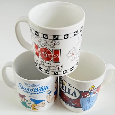 Vintage Disney Classics Mug Bundle Cinderella 101 Dalmatians Snow White Grumpy - Image 1 of 4
