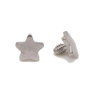 Dermal Anker Aufsatz Stern Silberfarben 3 mm klein Anchor Head 1,2 mm - Bild 1 von 1