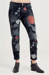 True Religion Audrey Mid Rise Slim Boyfriend Jeans Women's size 25 NWT - Picture 1 of 11