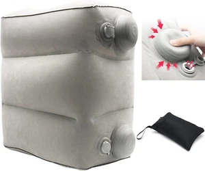 Almohada reposapiés inflable para viajar, empujar para inflar, altura ajustable - Imagen 1 de 12