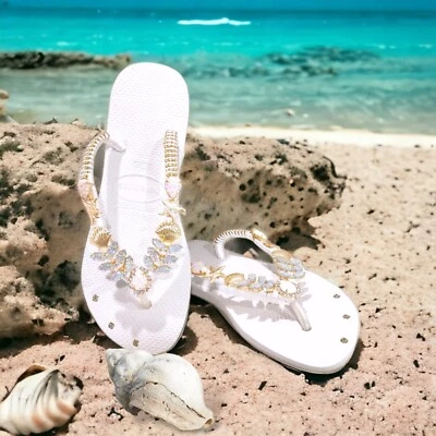 Joyería personalizada havaianas chanclas etsy nueva playa boda vacaciones regalo cumpleaños Foto 1 de 4