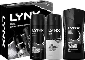LYNX Black Trio Deodorant Gift Set Body Wash, Body Spray & Anti-Perspirant 3pcs - Picture 1 of 6