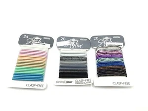 Stylin' 3 Pack Hair Elastics For Women Assorted Colors Hair Bands Clasp Free - Picture 1 of 2