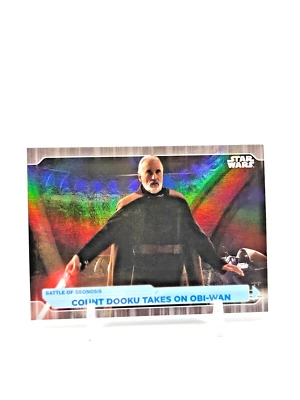 Count Dooky Takes on Obi-Wan FOILBOARD 2021 Topps Star Wars Battle Plans #17 SP - Изображение 1 из 2