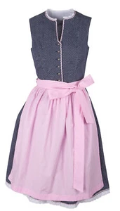 Dirndl Luisa Trachtenkleid Damendirndl 2-teilig blau hochgeschlossen - Bild 1 von 3