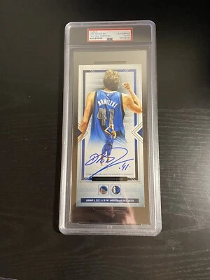 Dirk Nowitzki Signed #41 Jersey Retirement Ticket Stub Psa Slab Dallas Mavericks - Image 1 of 4