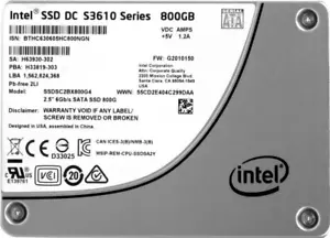 Hard Drive Intel SSD Dc S3610 SSDSC2BX800G4 800GB MLC SATA III 2.5 " Inch - Picture 1 of 3