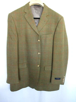 Burberry London Mens Sport Coat Blazer 44R Brown Check Alpaca & Wool - Image 1 of 4