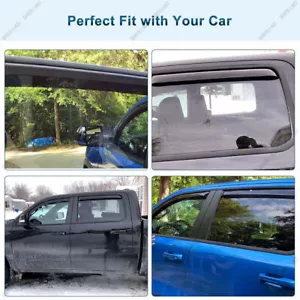 For 2019-2024 Dodge Ram 1500 CREW Cab Deflectors Smoke Window Visors Rain - Picture 1 of 10