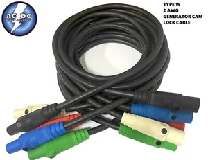 CAM LOCK #2 TYPE W Entertainment ,Generator Power Cables  25' EA  M/F - Picture 1 of 3