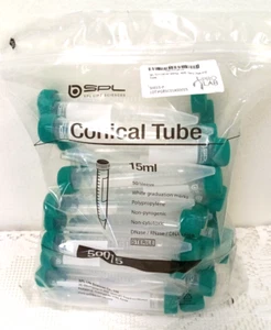 50 Pack SPL LIFE SCIENCES 15 ml Conical Centrifuge Tube PP/HDPE Sterile #50015 - Picture 1 of 10