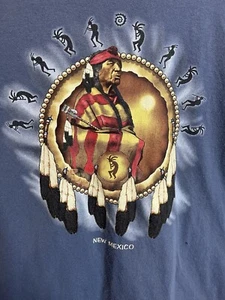 Vintage Indianer Stammes Tanz New Mexico T-Shirt Erwachsene 2XL blau - Bild 1 von 6