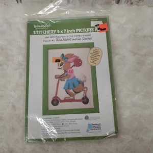 Kit de punto de cruz conejo en scooter nuevo de stock - Imagen 1 de 2