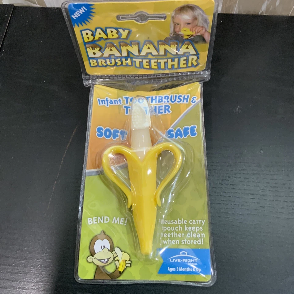Baby Banana Bendable Training Toothbrush Yellow and White Infant 895872001251