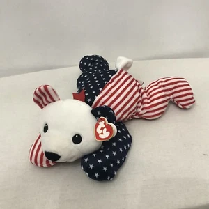 TY Beanie Buddy Sparkler Patriotic American Flag Red White Blue 14” ORIGINAL TAG - Picture 1 of 13