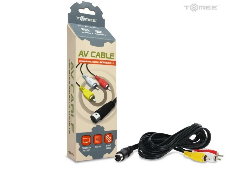 Sega Genesis Model 2 AV Cable RCA Composite Audio Video A/V Cord NEW - Image 1 of 4