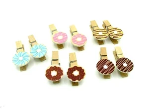 Donut Mini Wäscheklammern aus Holz  - Bild 1 von 6
