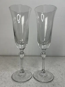 2 Vintage Oneida Fedora 8 3/8" geriffelte Sektgläser - Bild 1 von 7