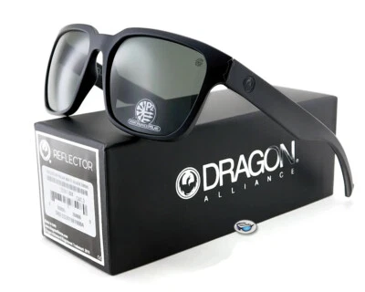 New DRAGON REFLECTOR Polarized Sunglasses | Matte Black / P2 Smoke Polar Lens - Image 1 of 4