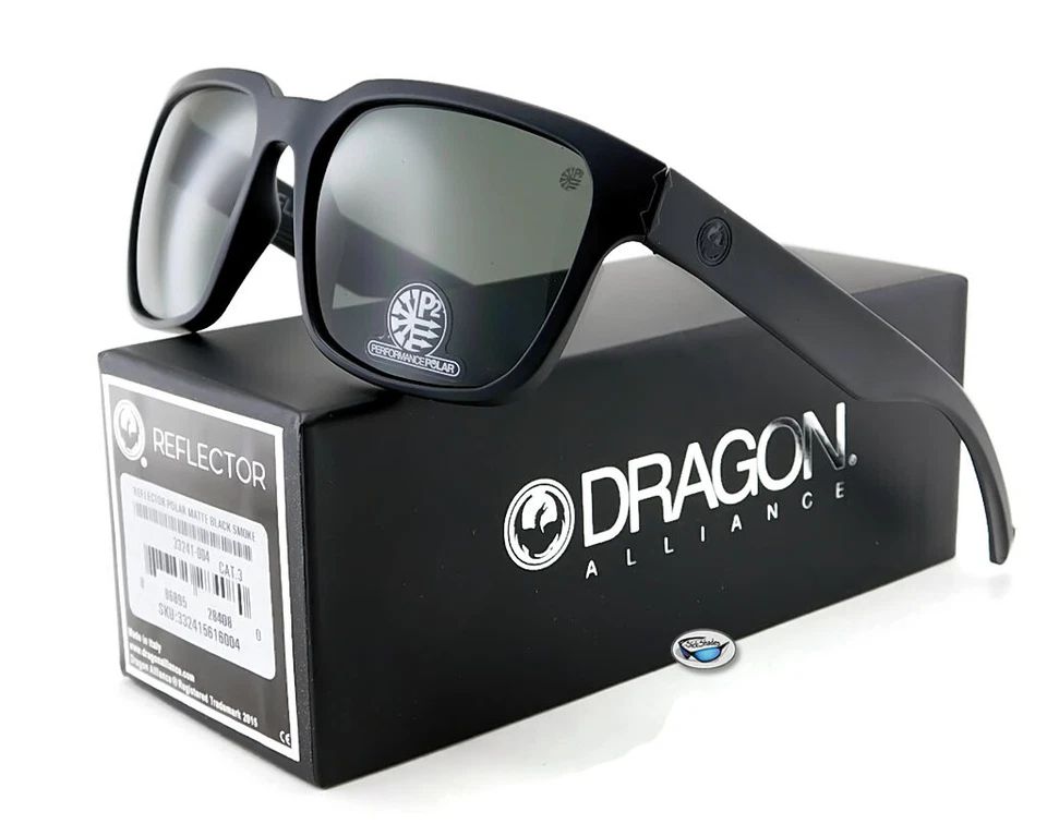 Dragon Reflector Sunglasses - Matte Black - Smoke Polarized