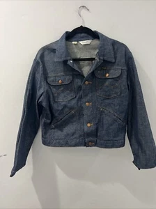 Vintage 70s 80s Wrangler Blue Denim Button Up Jacket Made In USA Size Large - Bild 1 von 15