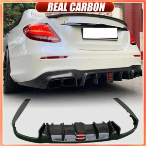 Fit For Benz E-Class W213 E63 2021-2024 REAL CARBON Rear Bumper Diffuser Lip - Picture 1 of 14