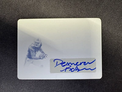 2016 Leaf Trinity Demarcus Robinson RC Rookie Patch Auto 49ers Cyan Plate #d 1/1 - Image 1 of 2