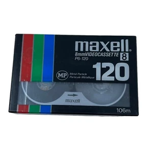 Cinta de casete de video Maxell 8 mm P6-120 nueva partícula de metal sin abrir - Imagen 1 de 3