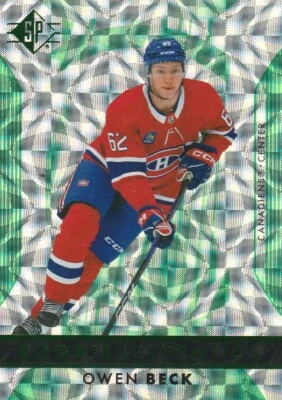 Owen Beck Rookie Authentics Green Pattern Foil 2023-24 SP - Image 1 of 2