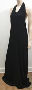 BRUNELLO CUCINELLI Black Silk Chiffon Tie Halter Neck Evening Dress M BNWT - Picture 1 of 7