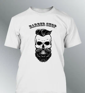 tee shirt homme Hipster Skull 2 tete de mort barbu barber shop barbe crane - Imagen 1 de 3