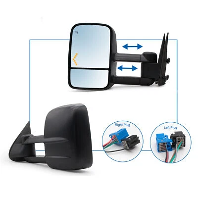 Espejos retrovisores de remolque para Chevy Silverado 1500 2500 3500 2003-06 flecha térmica eléctrica derecha derecha Foto 1 de 4