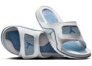 Nike Air Jordan Hydro 4 IV THUNDER Slide blue white 532225-141 8 9 10 11 12 13 - Picture 1 of 3