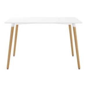 Pemberly Row 29.5" Rectangular Mid-Century Wood Dining Table in White - Picture 1 of 3