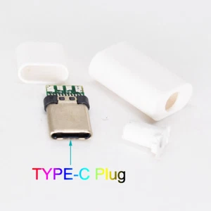 1set White USB 3.1 Type C USB C Male Plug DIY Connector Solder Housing Cover - Picture 1 of 8