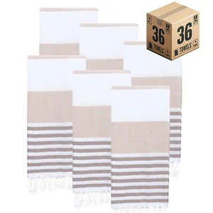 Turkish Beach Towel Bulk Case of 36 (38" x 71") Oversized, Quick-Dry, Sand-Free - Picture 1 of 86